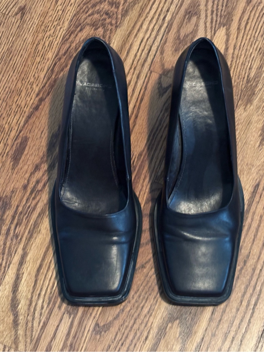 Vagabond Shoemakers Black Leather Square Toe Block Heel Pumps EU 41 / US 11